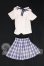 画像1: azoneピュアニーモ/OF:25cmサイズドール　衣装　PNM 白襟チェックセーラー服セット I-26-05-21-182-KD-ZI (1)