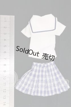 画像2: azoneピュアニーモ/OF:25cmサイズドール　衣装　PNM 白襟チェックセーラー服セット I-26-05-21-182-KD-ZI