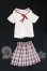 画像1: azoneピュアニーモ/OF:25cmサイズドール　衣装　PNM 白襟チェックセーラー服セット I-26-05-21-183-KD-ZI (1)