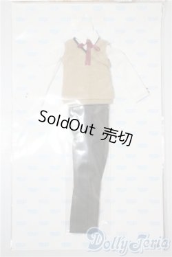画像1: AZONE/OF:PNXS用 男の子ニットベスト制服set(キャメル×ダークブラウン) A-25-03-12-1063-TN-ZU
