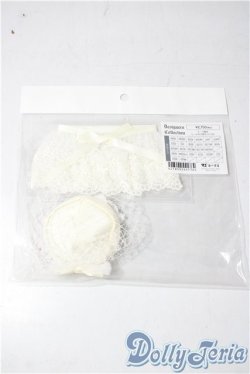 画像1: MSD〜SD/OF　トーク帽＆レース付け襟セット（白） U-25-11-12-188-TN-ZU