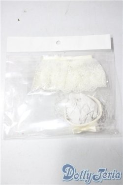 画像2: MSD〜SD/OF　トーク帽＆レース付け襟セット（白） U-25-11-12-188-TN-ZU