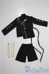 SDM＆MSD/OF:スタイリッシュ中華服 黒:短パン U-25-12-10-057-TN-ZU