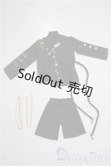 SDM＆MSD/OF:スタイリッシュ中華服 黒:短パン U-25-12-10-057-TN-ZU