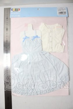 画像2: 1/3 50cm用 ふんわりカーディガン＆キャミワンピsetII (ホワイト×ライトブルー) A-26-08-05-1016-TN-ZU