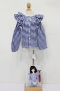 SD/OF:チェック柄トップス(青・白):DOLLHEART製 S-24-04-07-427-GN-ZS