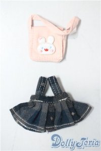 11ｃｍドール/OF:ジャンパースカート＆鞄セット A-25-08-27-1039-KD-ZU