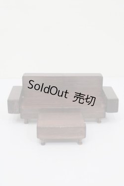 画像1: 1/12ドールサイズ/木製ソファ S-26-01-25-365-GN-ZS