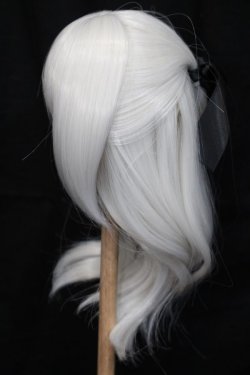 画像2: ウィッグ/8-9inch(ハーフアップウェーブ/シルキーホワイト):Ronshuka Couture/ロンシュカ クチュール様製 S-25-03-30-323-GN-ZS