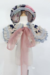 60cmドール/OF:ベレー帽+つけ襟セット:angeldear様製 S-25-05-25-407-GN-ZS