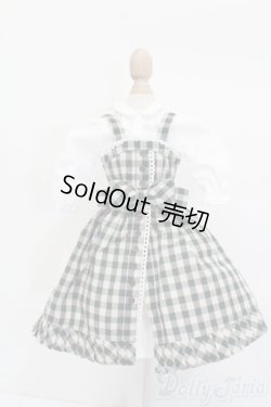 画像1: azone/OF:45陽だまりのふんわりチェックジャンスカset S-25-11-02-381-GN-ZS