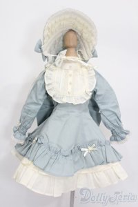 MSD＆SDM/OF:Frill bonnet dress set(Indi blue):Nine9 Style製 S-25-05-11-048-GN-ZS