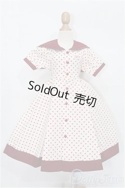 画像1: 60cmドール/OF ドット柄エプロンワンピース(Melody.C様製) S-25-12-21-177-TO-ZS