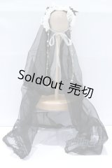 40cmサイズドール/OF:MELODY.C様製 ウエディングヘッドドレス(黒) S-26-01-11-074-GN-ZS