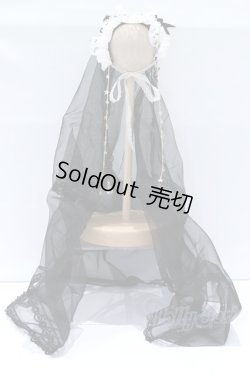 画像1: 40cmサイズドール/OF:MELODY.C様製 ウエディングヘッドドレス(黒) S-26-01-11-074-GN-ZS