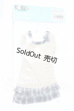 画像1: azone/OF:50cmサイズドール 50ふんわりチェックフリルワンピ(ベージュ×ブラックチェック) S-26-05-24-086-SK-ZS