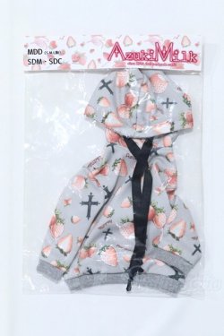 画像1: MDD/OF:AzukiMilk様製 いちごパーカーワンピ S-26-02-08-035-SK-ZS