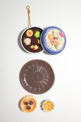 MSD・MDD/OF:ミニチュア食品セット:バラ 缶入りチョコ&クッキー+飲茶 Y-23-08-09-031-YB-ZY