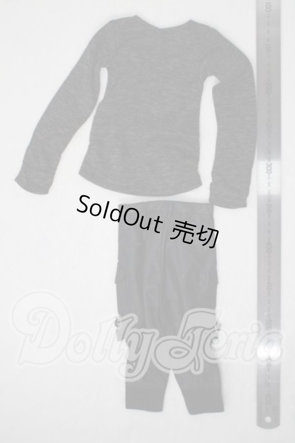 画像2: SD13BOY/OF：VOLKS製ソリッドブラックサルエルパンツ U-26-07-01-048-TN-ZU (2)