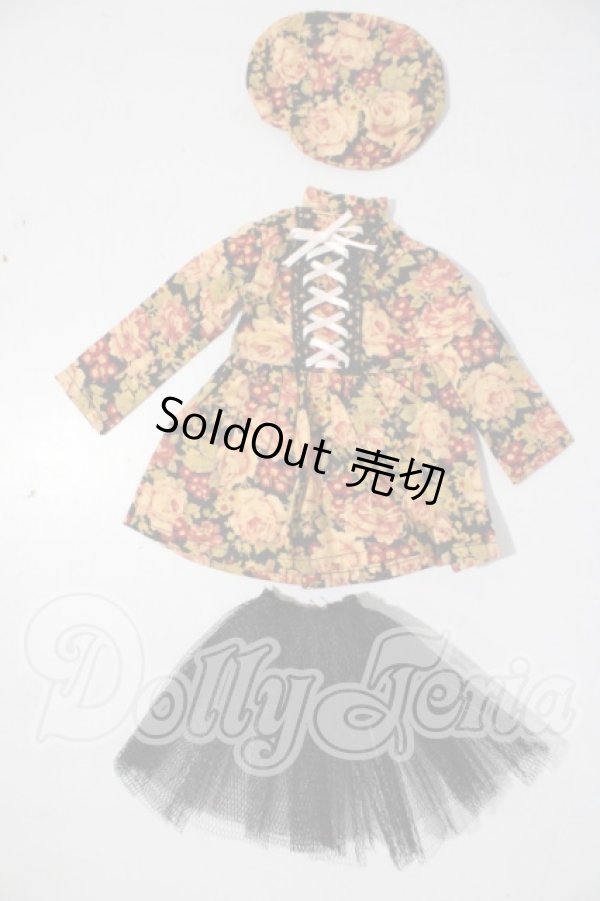 画像1: MSD&SDM/OF：花柄ワンピース＆帽子＆パニエ U-26-04-08-058-TN-ZU (1)
