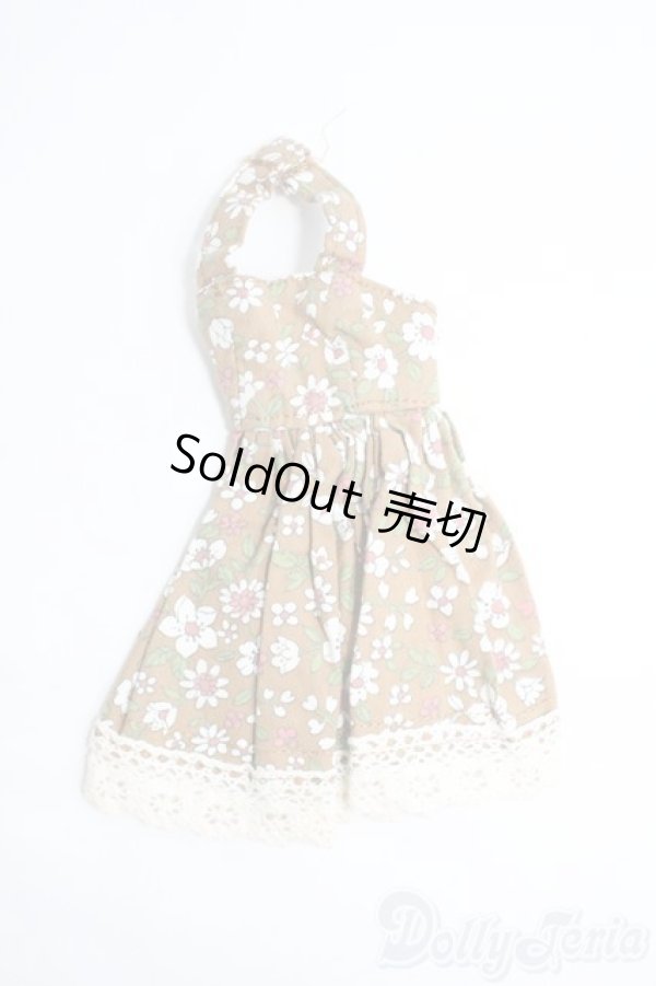 画像1: 1/6ドール(27cm)/OF ワンピース(茶ｘ花) I-25-06-22-2096-TO-ZI (1)