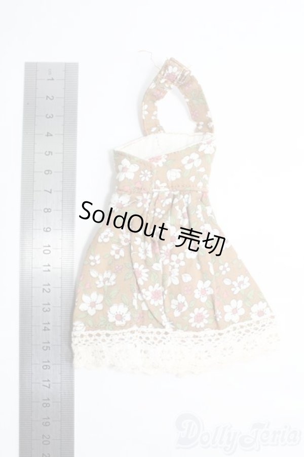 画像2: 1/6ドール(27cm)/OF ワンピース(茶ｘ花) I-25-06-22-2096-TO-ZI (2)