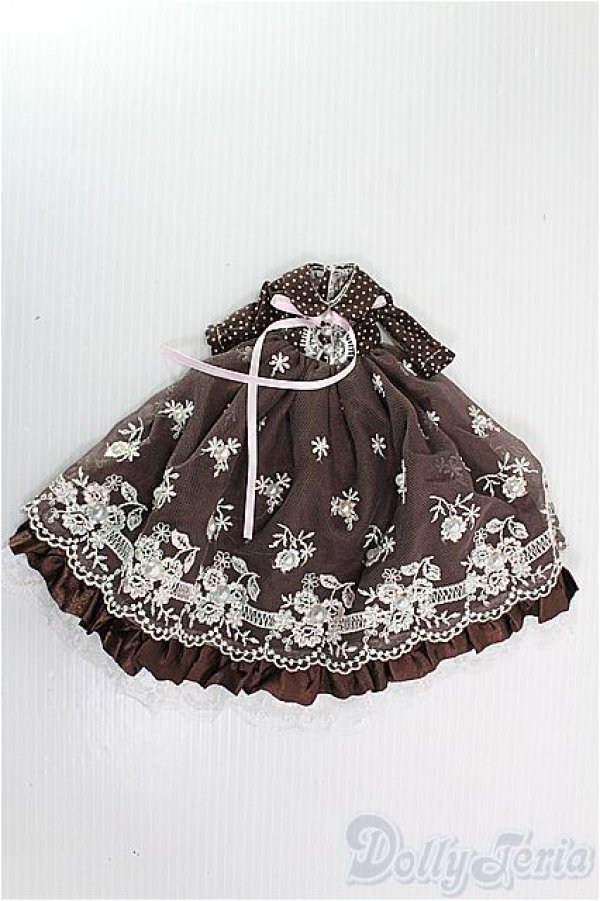 画像1: 【SALE】1/6ドール（27ｃｍ）/OF ワンピース(茶ｘレース) I-24-11-10-3170-TO-ZI (1)