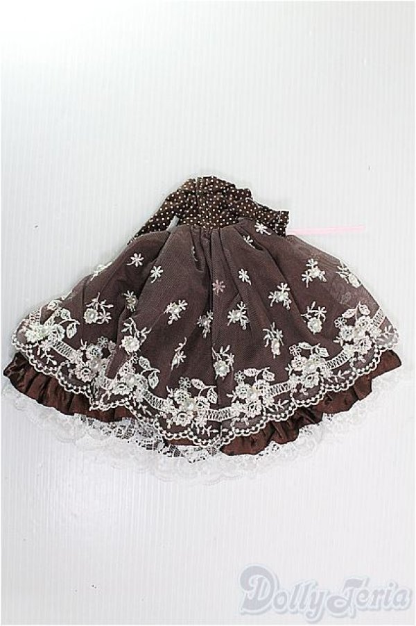 画像2: 【SALE】1/6ドール（27ｃｍ）/OF ワンピース(茶ｘレース) I-24-11-10-3170-TO-ZI (2)