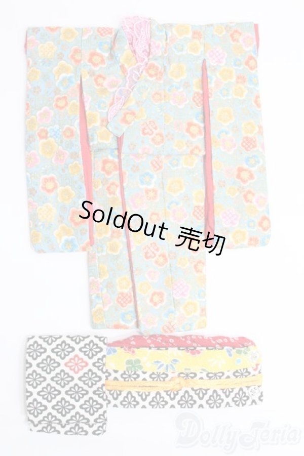 画像1: 1/6ドール(22-25cm)/OF 着物セット(花) I-25-05-18-3130-TO-ZI (1)