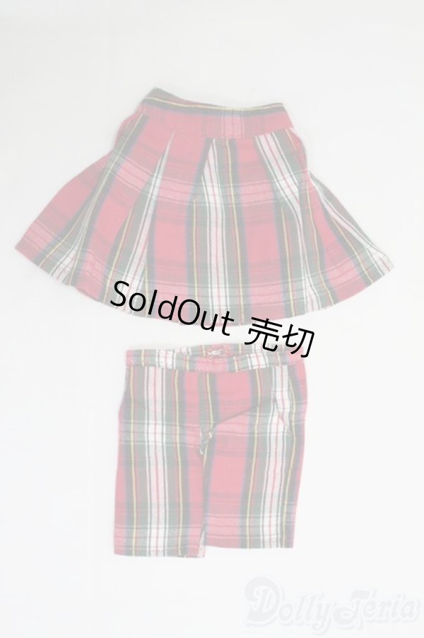 画像1: 40cmドールサイズ/OF チェックボトムス2点セット I-25-06-08-2080-TN-ZI (1)