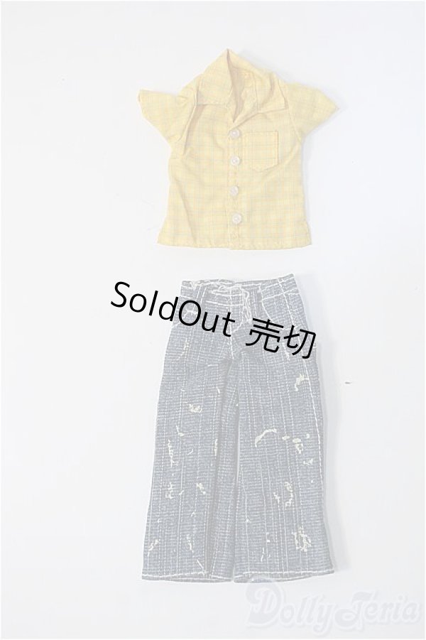 画像1: オビツ24サイズ/OF：イエローチェックシャツ・ライトジーンズ Y-25-05-28-213-YD-ZY (1)