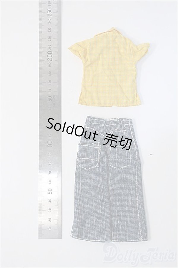 画像2: オビツ24サイズ/OF：イエローチェックシャツ・ライトジーンズ Y-25-05-28-213-YD-ZY (2)