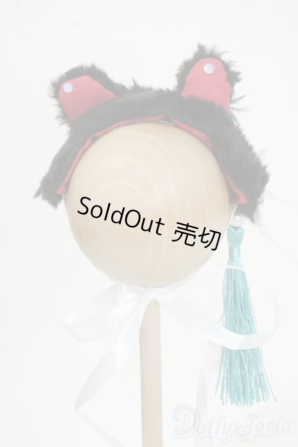 画像1: SD/OF：ねこみみヘッドドレス・タッセル・黒 Y-25-12-03-278-TO-ZY (1)