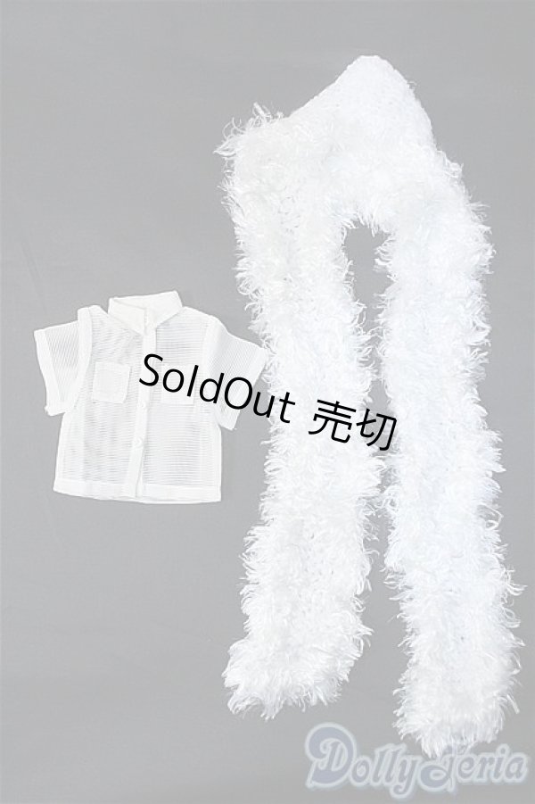 画像1: MSD/OFセット:バラ メッシュシャツ+ふわふわ鍵編みニットマフラー SDM Y-24-12-25-103-YB-ZY (1)