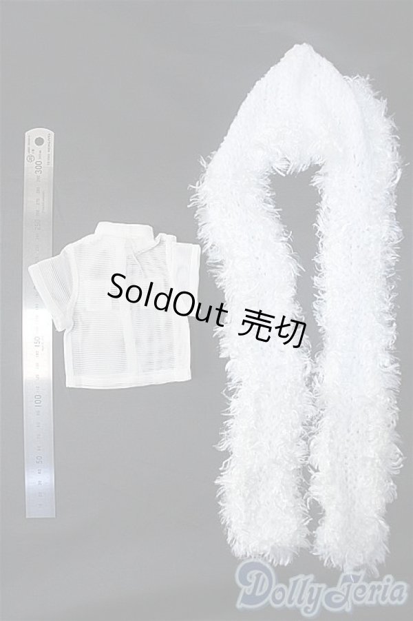 画像2: MSD/OFセット:バラ メッシュシャツ+ふわふわ鍵編みニットマフラー SDM Y-24-12-25-103-YB-ZY (2)