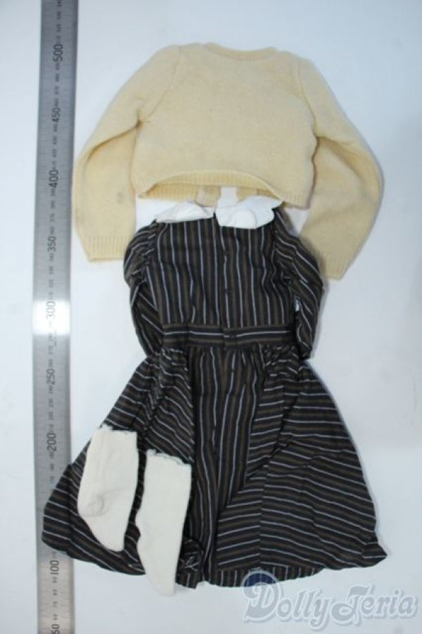 画像2: SD/OF:VOLKS製 ストライプワンピセット(クリーム) Y-26-01-04-357-YD-ZY (2)