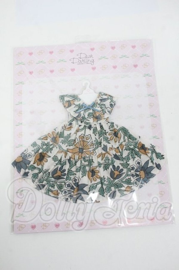 画像1: ネオブライス/OF:インド綿フリルカラーワンピース Y-26-02-25-055-WT-ZY (1)