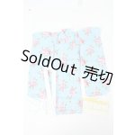 画像: ジェニー/OF:2024年 裏無し着物 花柄:水色 Y-26-03-11-223-WT-ZY