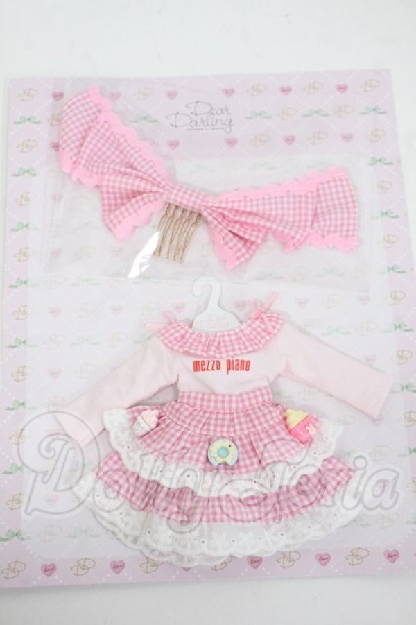 画像1: ネオブライス/OF:衣装　mezzo pianoコラボレーション ギンガムチェックドレスセット(ピンク） Y-26-03-25-082-WT-ZY (1)