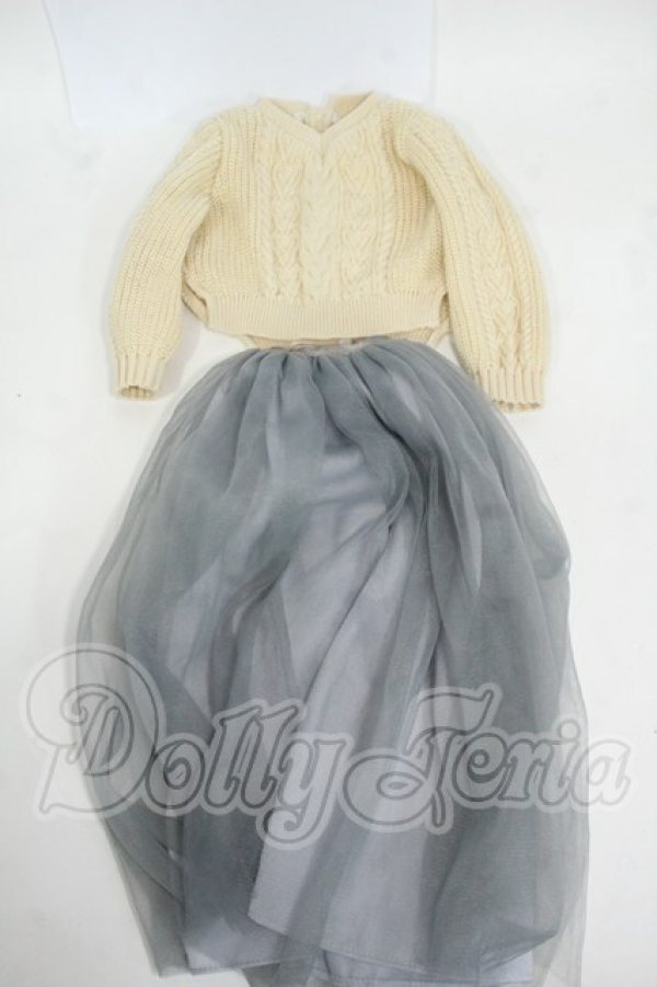 画像1: DD/OF:ゆるニットチュールスカート Y-26-03-25-277-WT-ZY (1)