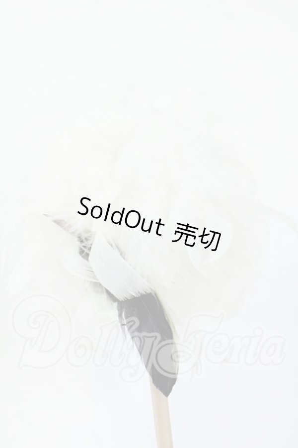 画像2: ネオブライス/OF:カラス屋様製 羽ウィッグ Y-26-04-22-173-WT-ZY (2)