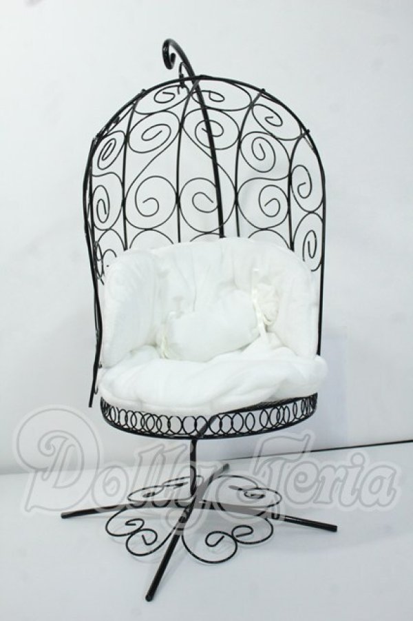 画像1: DOLL MORE/1/4 Scale Bird Cage Style Iron Chair (Black/White) Y-26-05-22-202-WT-ZY (1)