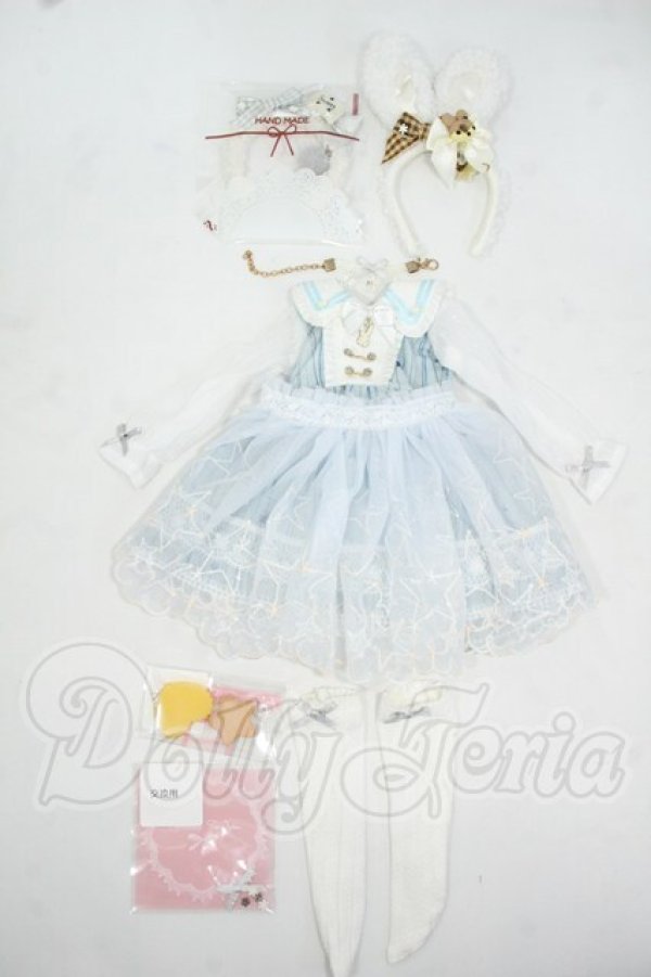 画像1: MDD/OF:星空レースドレス　木茶動物園様製 Y-26-06-23-020-WT-ZY (1)
