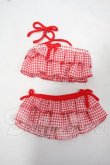 画像1: azone/45 ギンガムチェックフリルビキニセット Y-26-07-14-179-WT-ZY (1)