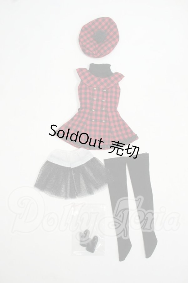 画像1: リカちゃん/OF:チェックワンピースドレスセット 2016年AWカジュアルコレクション:リトルファクトリー製 Y-26-07-21-180-WT-ZY (1)