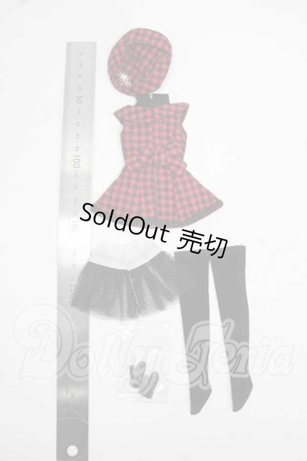 画像2: リカちゃん/OF:チェックワンピースドレスセット 2016年AWカジュアルコレクション:リトルファクトリー製 Y-26-07-21-180-WT-ZY (2)