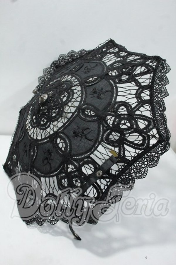 画像1: SD/ドルフィー用エレガントノワールレース日傘 Y-26-08-25-202-WT-ZY (1)