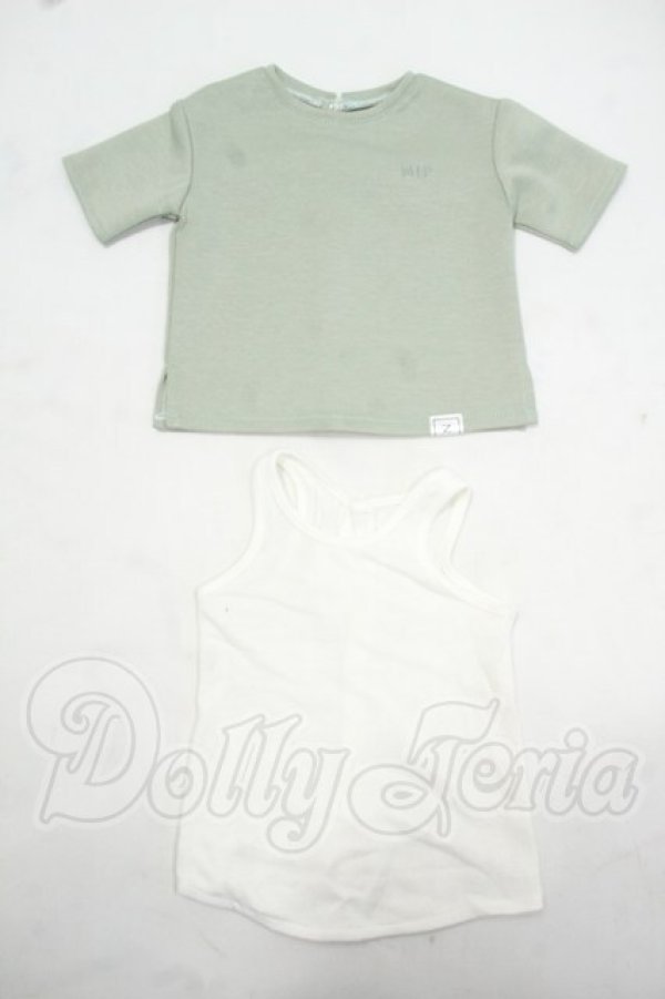 画像1: SD/OF:NJP刺繍ロゴTシャツセット（マッチャ） Y-26-09-08-113-WT-ZY (1)