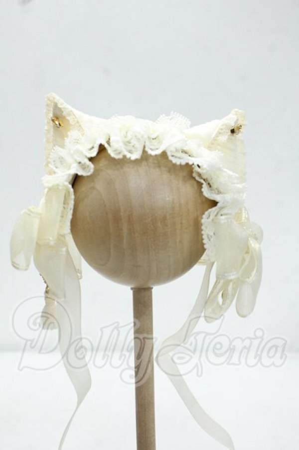 画像1: SD＆DD/OF:MELODY.C様製Holy Luna 2.0 猫耳ヘッドドレス Y-26-10-06-336-WT-ZY (1)