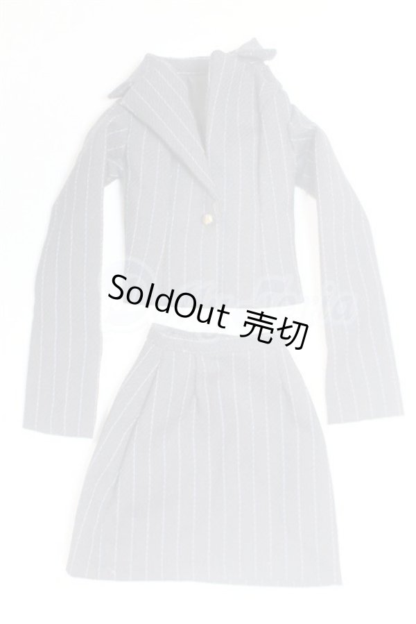 画像1: 50ｃｍドールサイズ/OF:ストライプジャケット スカート セットアップ ネイビー/0 A-26-02-18-085-NY-ZA (1)